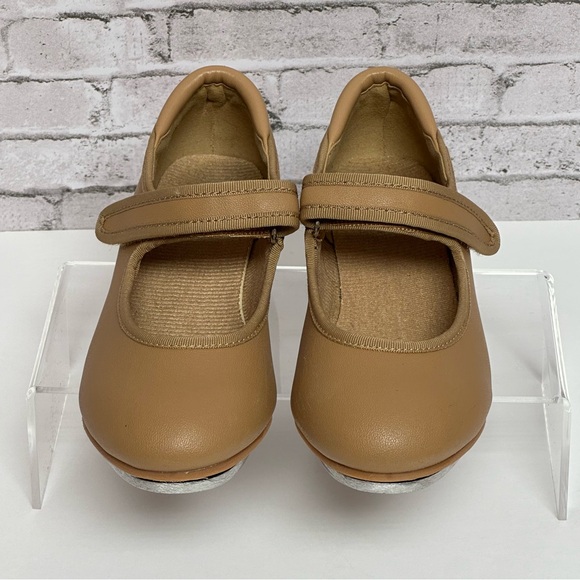 Capezio Size 11.5C Mary Jane Tap Shoes Kids Girls Lightly Used Tan - Picture 1 of 10